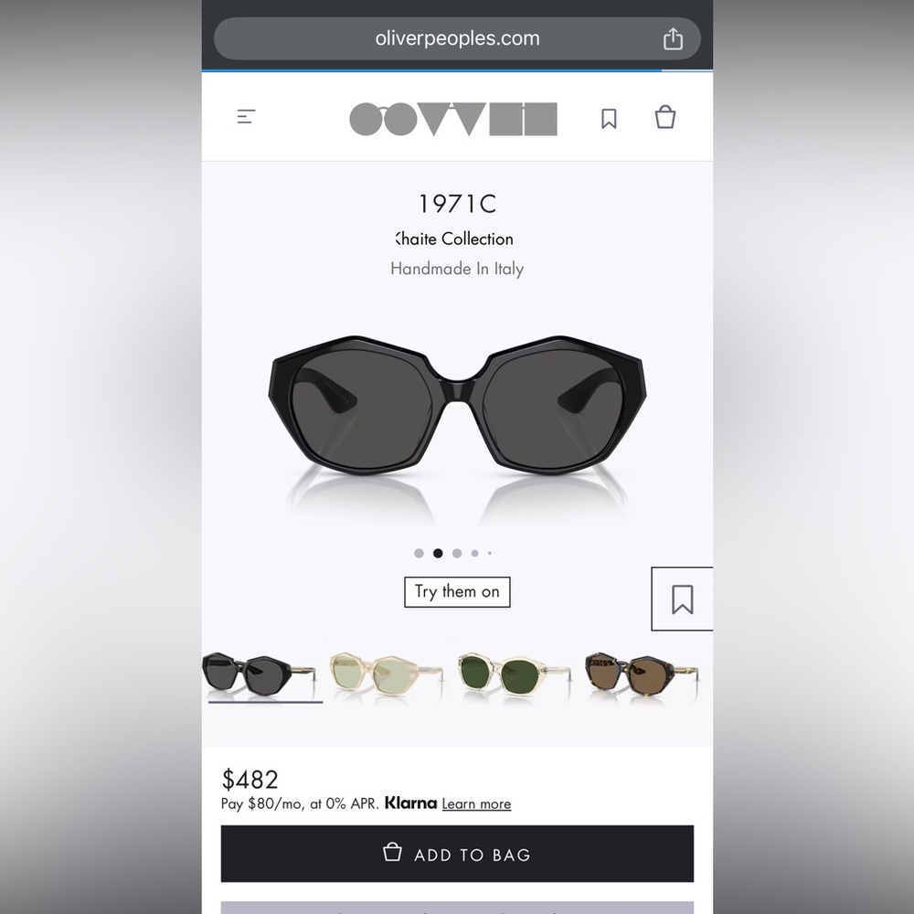 Black Geometric Sunglasses Oliver Peoples & Khaite collection